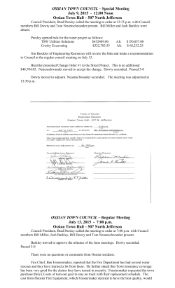 July 2015 - Town of Ossian, Indiana