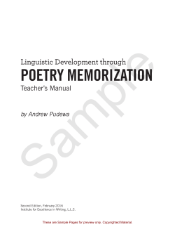 POETRY MEMORIZATION