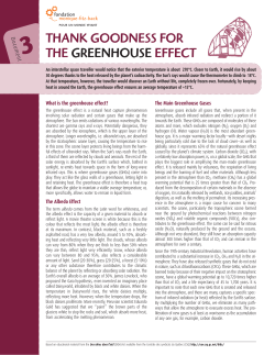 THANK GOODNESS FOR THE GREENHOUSE EFFECT