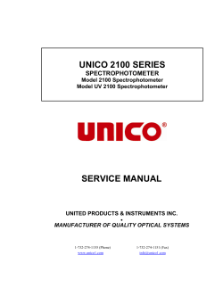 service manual unico 2100 series - Cole