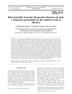 Bird mortality from the Deepwater Horizon oil spill. I. Exposure