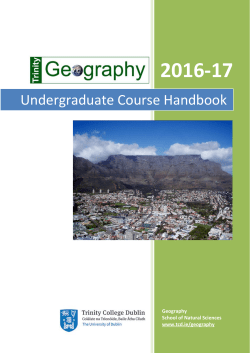 Geography Undergraduate Course Handbook