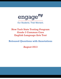 Grade 3 ELA Annotated 2013 State Test Questions