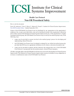 Non-OR Procedural Safety - Institute for Clinical Systems Improvement