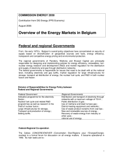 Overview of the Energy Markets in Belgium