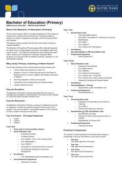 Bachelor of Education (Primary)