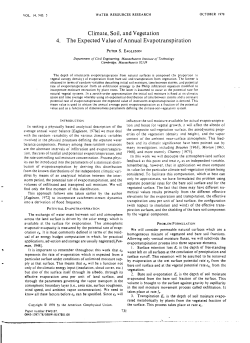 Climate, Soil, and Vegetation 4. The Expected Value of Annual