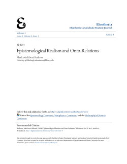 Epistemological Realism and Onto-Relations