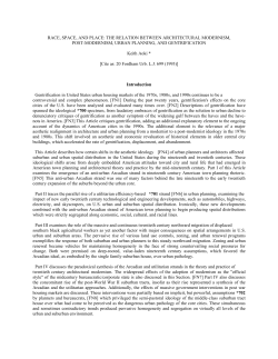 RACE, SPACE, AND PLACE: THE RELATION