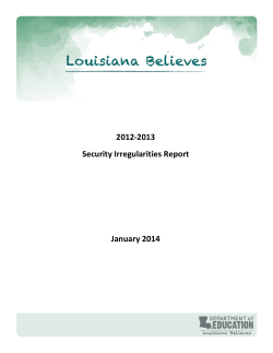 2013 Test Security Report