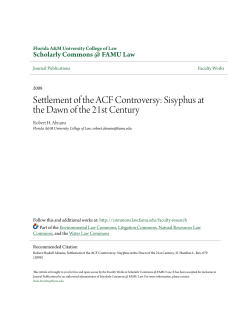 Settlement of the ACF Controversy