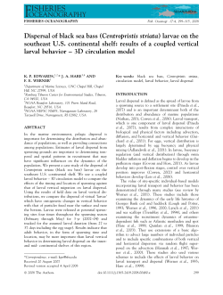 Dispersal of black sea bass (Centropristis striata) larvae on the