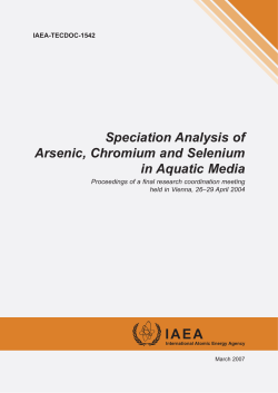 Speciation Analysis of Arsenic, Chromium and Selenium in Aquatic
