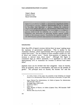 Introduction Japanese taxes can be divided into four categories