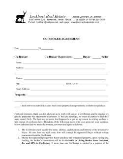 Co-Broker agreement - Lockhart Real Estate