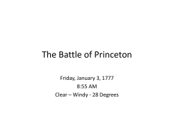 The Battle of Princeton January 3, 1776
