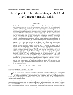 The Repeal of the Glass-Steagall Act and the Current Financial Crisis