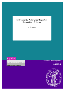 Environmental Policy under Imperfect Competition