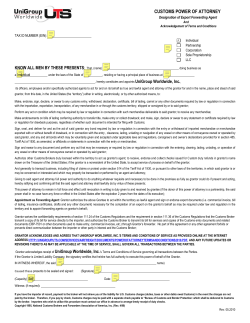 CUSTOMS POWER OF ATTORNEY