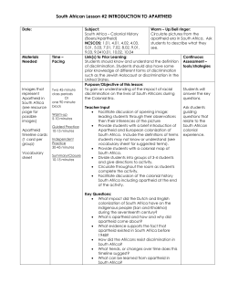 South African Lesson #2 INTRODUCTION TO APARTHEID