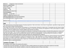 BIO00036I Organisms in their environment