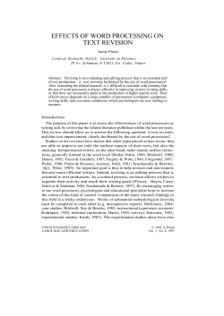 effects of word processing on text revision
