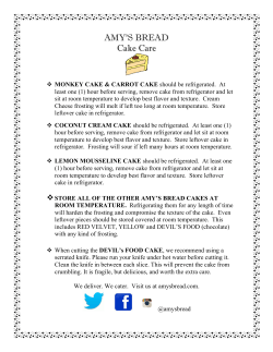 HOW TO CARE FOR YOUR CAKE