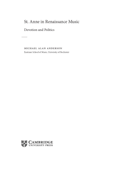 St. Anne in Renaissance Music