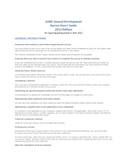 AAMC Annual Development Survey Users` Guide 2012 Edition