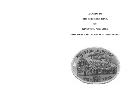 a guide to the heritage trail of kingston, new york