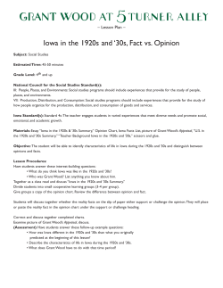 Iowa in the 1920s and `30s, Fact vs. Opinion