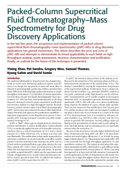 Packed-Column Supercritical Fluid Chromatography&ndash;Mass