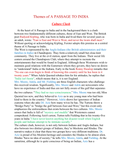 Themes of A PASSAGE TO INDIA