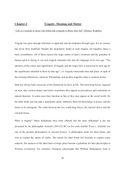Chapter-2 Tragedy: Meaning and Matter