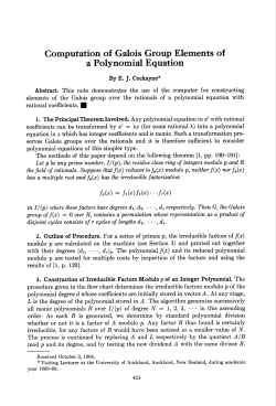 a Polynomial Equation