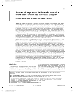 Sources of large wood in the main stem of a fourth