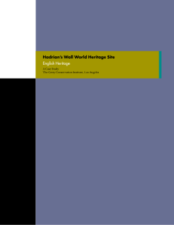 Hadrian`s Wall World Heritage Site: A Case Study.