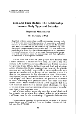 Men and Their Bodies: The Relationship between Body Type and