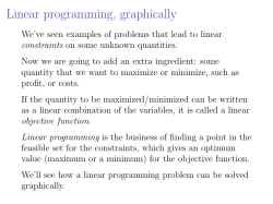 Linear programming, graphically