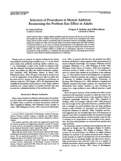 Selection of Procedures in Mental Addition