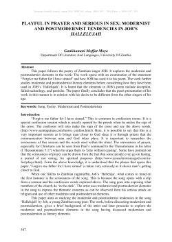 playful in prayer and serious in sex: modernist and postmodernist