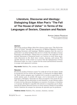 Literature, Discourse and Ideology: Dialogizing Edgar Allan Poe`s