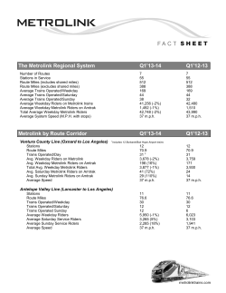 The Metrolink Regional System Q1`13-14 Q1`12