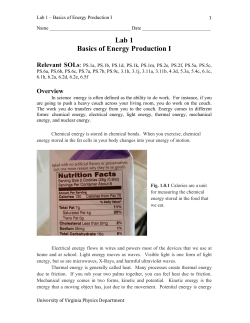 Lab 1 Basics of Energy Production I - Galileo