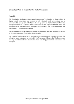 the Constitution for Student Governance
