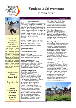 Student Achievements Newsletter - IFSA