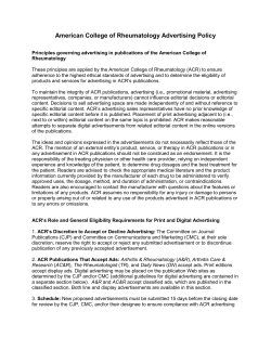 ACR Advertising Policy - American College of Rheumatology