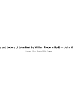 The Life and Letters of John Muir by William Frederic Badè — John