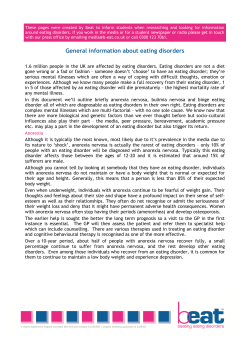 General information about eating disorders