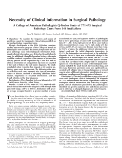 Necessity of Clinical Information in Surgical Pathology
